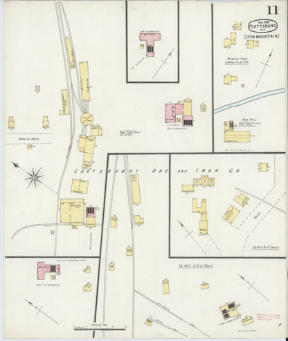 Sanborn Fire Insurance Map from Plattsburg, Clinton County, New York (1896), Sheet #0011 - Complete Map Set gallery image, historic Sanborn map, vintage wall art, New York New York