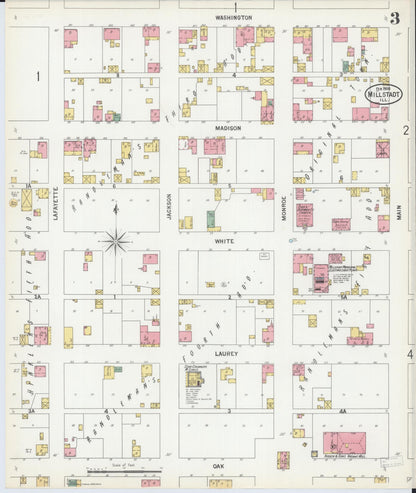 Sanborn Fire Insurance Map from Millstadt, Saint Clair County, Illinois (1900), Sheet #0003 - Complete Map Set gallery image, historic Sanborn map, vintage wall art, Illinois Illinois