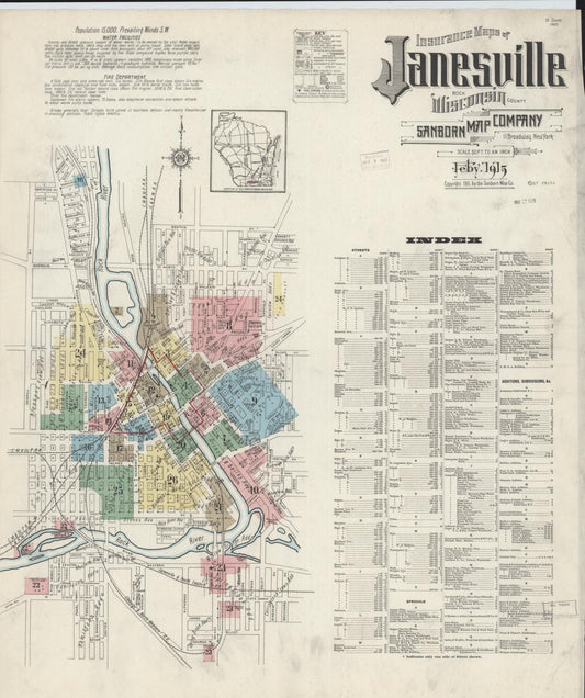 Janesville, Rock County, Wisconsin (1915) – Sanborn Fire Insurance Map – Map View
