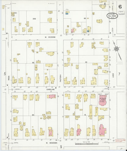 Sanborn Fire Insurance Map from Clyde, Wayne County, New York (1912), Sheet #0006 - Complete Map Set gallery image, historic Sanborn map, vintage wall art, New York New York