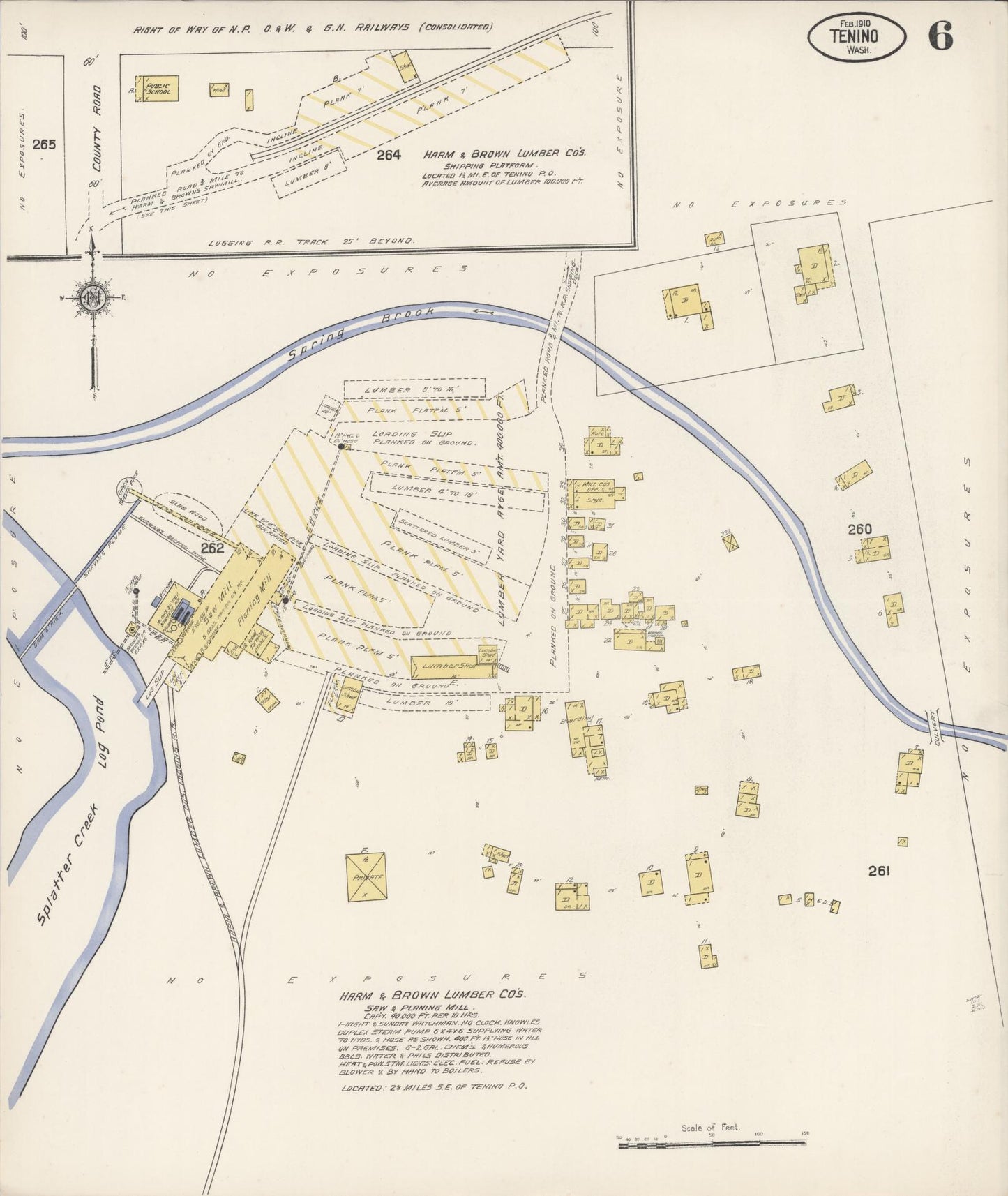 Sanborn Fire Insurance Map from Tenino, Thurston County, Washington (1910), Sheet #0006 - Complete Map Set gallery image, historic Sanborn map, vintage wall art, Washington Washington