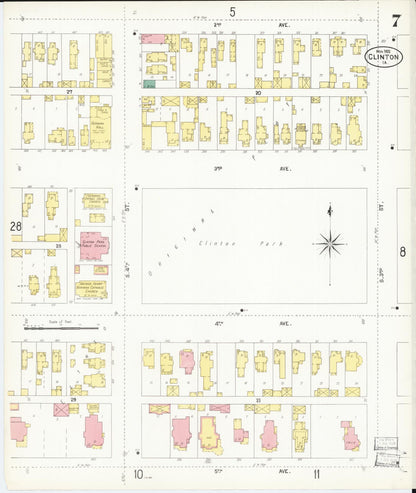 Sanborn Fire Insurance Map from Clinton, Clinton County, Iowa (1902), Sheet #0007 - Historic Sanborn Fire Insurance Map Print