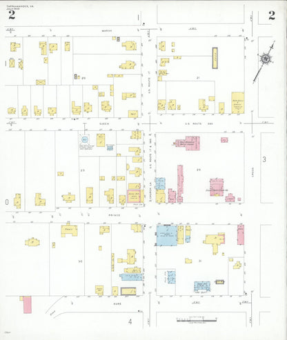 Sanborn Fire Insurance Map from Tappahannock, Essex County, Virginia (1949), Sheet #0002 - Complete Map Set gallery image, historic Sanborn map, vintage wall art, Virginia Virginia