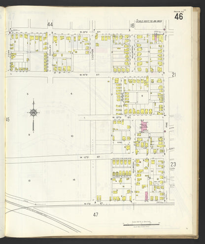 Sanborn Fire Insurance Map from Anniston, Calhoun County, Alabama (1925), Sheet #0046 - Complete Map Set gallery image, historic Sanborn map, vintage wall art, Alabama Alabama