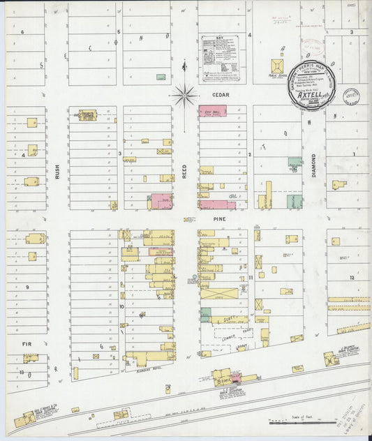 Sanborn Fire Insurance Map from Axtell, Kearney County, Nebraska. (1899) – Historic Sanborn Fire Insurance Map Print