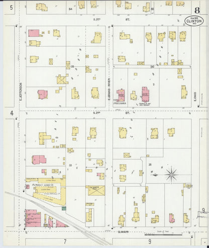 Sanborn Fire Insurance Map from Clinton, Henry County, Missouri (1902), Sheet #0008 - Complete Map Set gallery image, historic Sanborn map, vintage wall art, Missouri Missouri