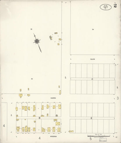 Sanborn Fire Insurance Map from Taft, Kern County, California (1921), Sheet #0002 - Complete Map Set gallery image, historic Sanborn map, vintage wall art, California California