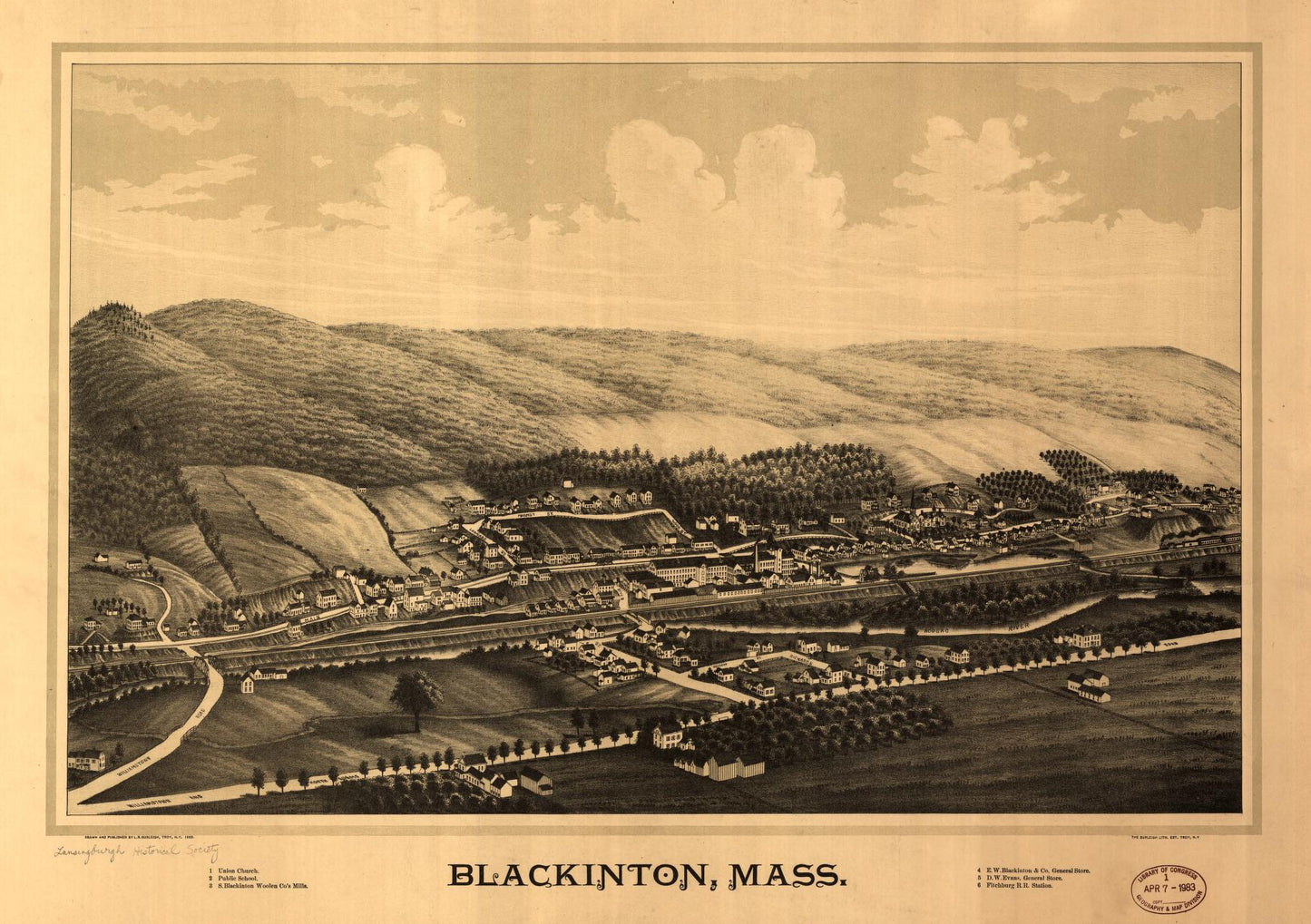 Blackinton, Mass. (1889) – Historic Bird’s-Eye View Panorama Print