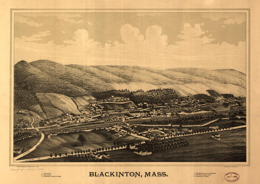 Blackinton, Mass. (1889) – Historic Bird’s-Eye View Panorama Print