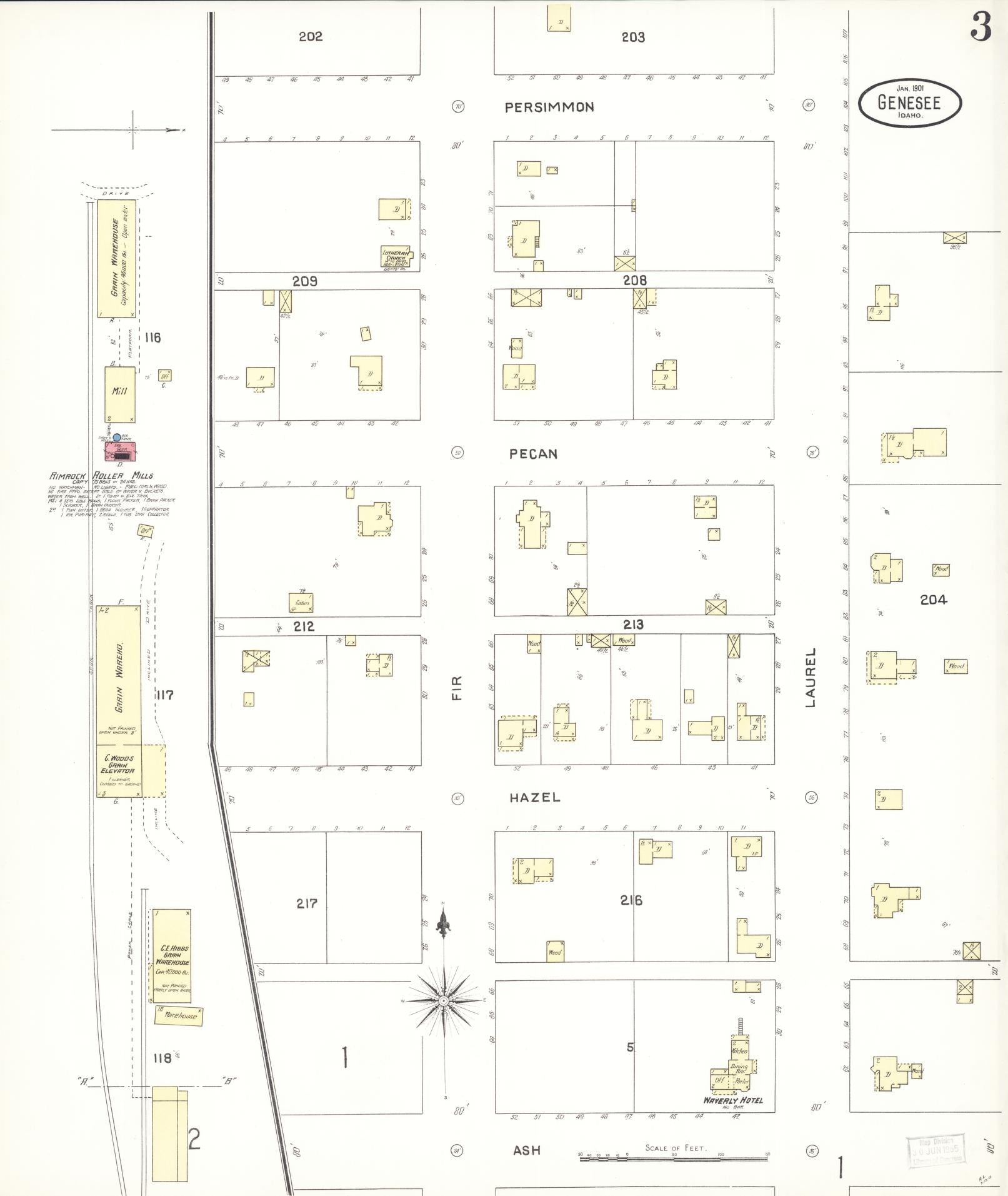 Sanborn Fire Insurance Map from Genesee, Latah County, Idaho (1901), Sheet #0003 - Historic Sanborn Fire Insurance Map Print, vintage old map wall art, antique decor, genealogy gift, Idaho Idaho map