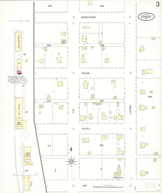 Sanborn Fire Insurance Map from Genesee, Latah County, Idaho (1901), Sheet #0003 - Historic Sanborn Fire Insurance Map Print, vintage old map wall art, antique decor, genealogy gift, Idaho Idaho map