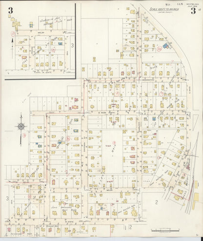 Sanborn Fire Insurance Map from Westby, Vernon County, Wisconsin (1940), Sheet #0003 - Historic Sanborn Fire Insurance Map Print, vintage old map wall art, antique decor, genealogy gift, Wisconsin Wisconsin map
