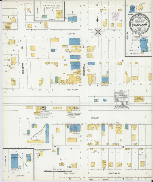 Sanborn Fire Insurance Map from Chapman, Dickinson County, Kansas. (1905) – Historic Sanborn Fire Insurance Map Print