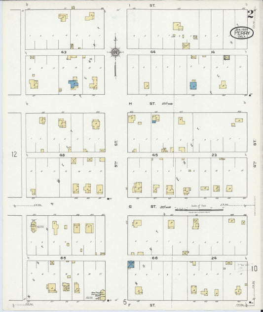 Sanborn Fire Insurance Map from Perry, Noble County, Oklahoma (1920), Sheet #0002 - Historic Sanborn Fire Insurance Map Print, vintage old map wall art, antique decor, genealogy gift, Oklahoma Oklahoma map
