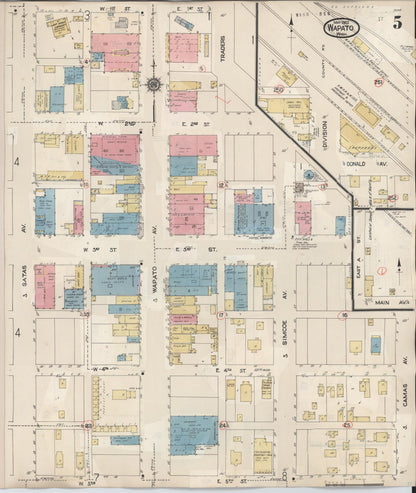 Sanborn Fire Insurance Map from Wapato, Yakima County, Washington (1941), Sheet #0005 - Complete Map Set gallery image, historic Sanborn map, vintage wall art, Washington Washington