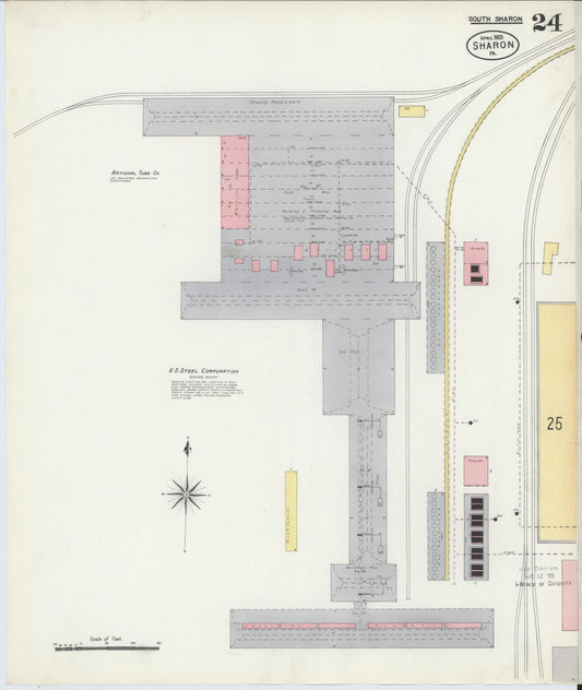 Sanborn Fire Insurance Map from Sharon, Mercer County, Pennsylvania (1903), Sheet #0024 - Historic Sanborn Fire Insurance Map Print, vintage old map wall art, antique decor, genealogy gift, Pennsylvania Pennsylvania map