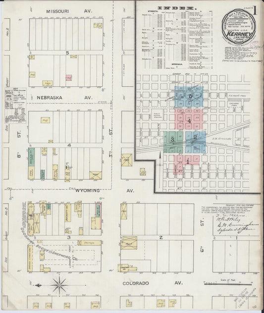 Sanborn Fire Insurance Map from Kearney, Buffalo County, Nebraska (1887), Sheet #0001 - Historic Sanborn Fire Insurance Map Print, vintage old map wall art, antique decor, genealogy gift, Nebraska Nebraska map