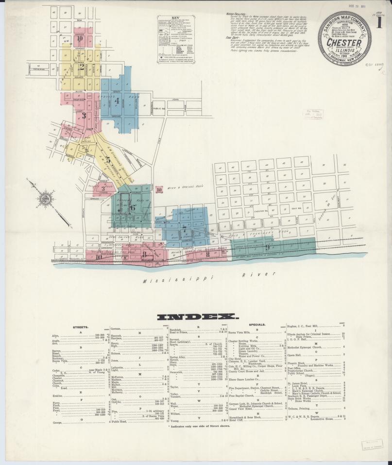 Sanborn Fire Insurance Map from Chester, Randolph County, Illinois. (1911) – Map View