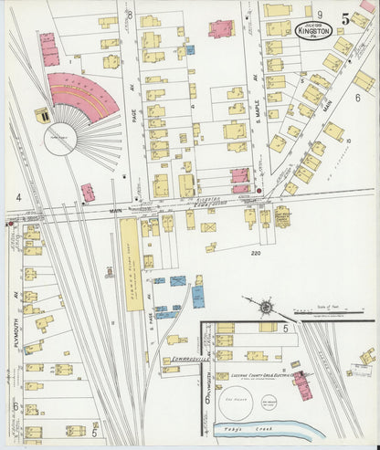Sanborn Fire Insurance Map from Kingston, Luzerne County, Pennsylvania (1919), Sheet #0005 - Complete Map Set gallery image, historic Sanborn map, vintage wall art, Pennsylvania Pennsylvania