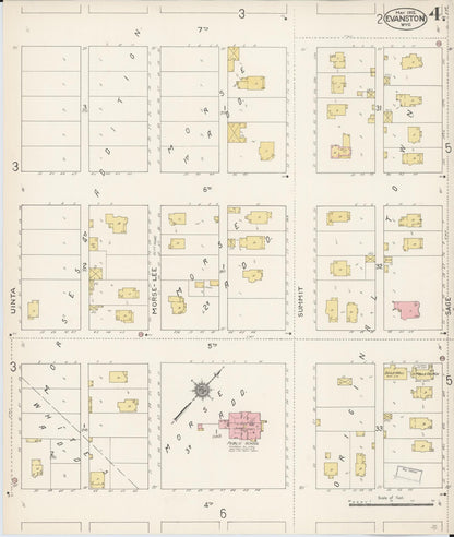 Sanborn Fire Insurance Map from Evanston, Uinta County, Wyoming (1912), Sheet #0004 - Complete Map Set gallery image, historic Sanborn map, vintage wall art, Wyoming Wyoming