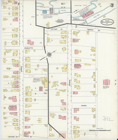 Sanborn Fire Insurance Map from Millersville, Lancaster County, Pennsylvania (1912), Sheet #0003 - Historic Sanborn Fire Insurance Map Print, vintage old map wall art, antique decor, genealogy gift, Pennsylvania Pennsylvania map