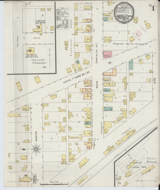 Sanborn Fire Insurance Map from Campbellsport, Fond du Lac County, Wisconsin (1894), Sheet #0001 - Complete Map Set gallery image, historic Sanborn map, vintage wall art, Wisconsin Wisconsin
