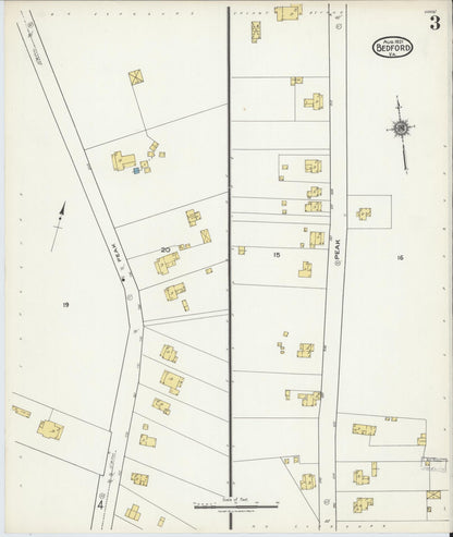 Sanborn Fire Insurance Map from Bedford, Independent Cities, Virginia (1921), Sheet #0003 - Complete Map Set gallery image, historic Sanborn map, vintage wall art, Virginia Virginia