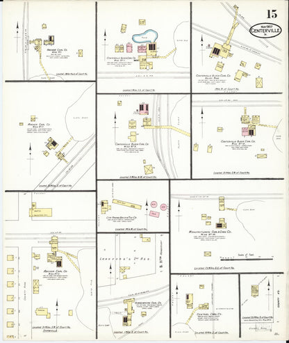 Sanborn Fire Insurance Map from Centerville, Appanoose County, Iowa (1907), Sheet #0015 - Historic Sanborn Fire Insurance Map Print