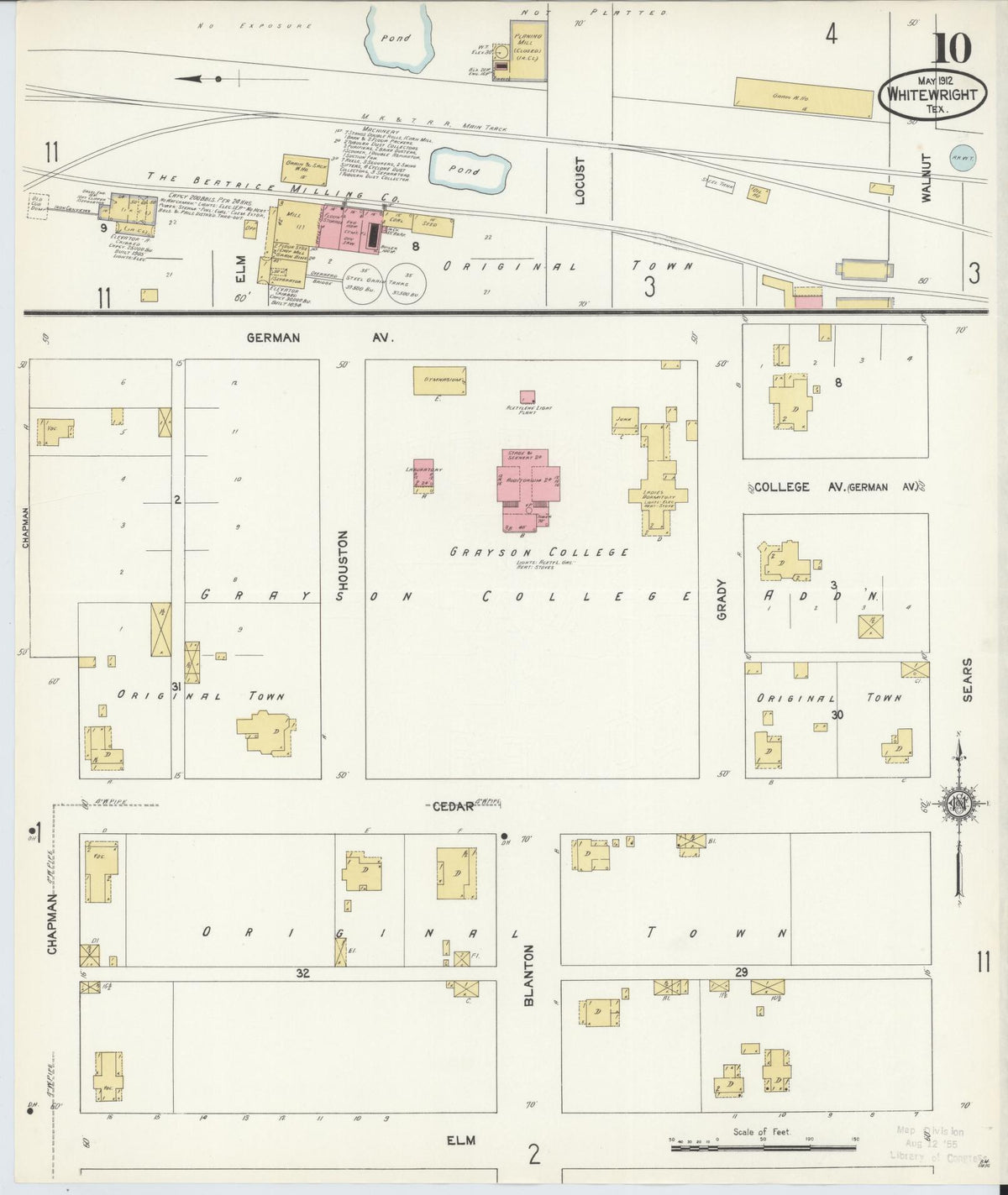 Sanborn Fire Insurance Map from Whitewright, Grayson County, Texas (1912), Sheet #0010 - Complete Map Set gallery image, historic Sanborn map, vintage wall art, Texas Texas