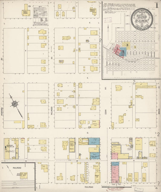 Sanborn Fire Insurance Map from Beaumont, Riverside County, California (1915), Sheet #0001 - Historic Sanborn Fire Insurance Map Print, vintage old map wall art, antique decor, genealogy gift, California California map