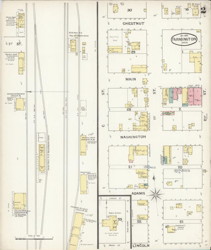 Sanborn Fire Insurance Map from Farmington, Whitman County, Washington (1893), Sheet #0002 - Complete Map Set gallery image, historic Sanborn map, vintage wall art, Washington Washington