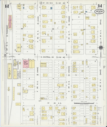 Sanborn Fire Insurance Map from Miami, Ottawa County, Oklahoma (1924), Sheet #0014 - Complete Map Set gallery image, historic Sanborn map, vintage wall art, Oklahoma Oklahoma