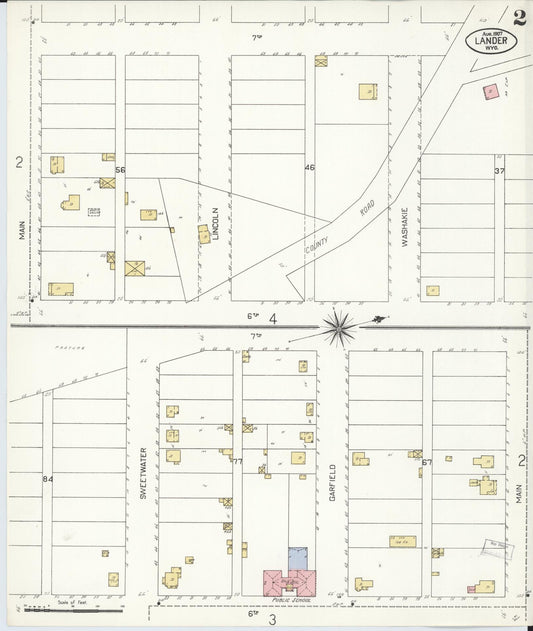 Sanborn Fire Insurance Map from Lander, Fremont County, Wyoming (1907), Sheet #0002 - Historic Sanborn Fire Insurance Map Print, vintage old map wall art, antique decor, genealogy gift, Wyoming Wyoming map
