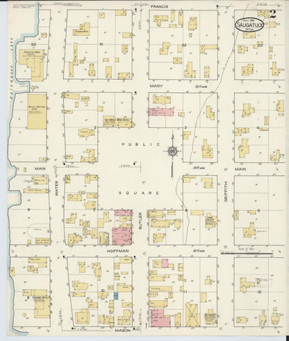 Sanborn Fire Insurance Map from Saugatuck, Allegan County, Michigan (1916), Sheet #0002 - Complete Map Set gallery image, historic Sanborn map, vintage wall art, Michigan Michigan