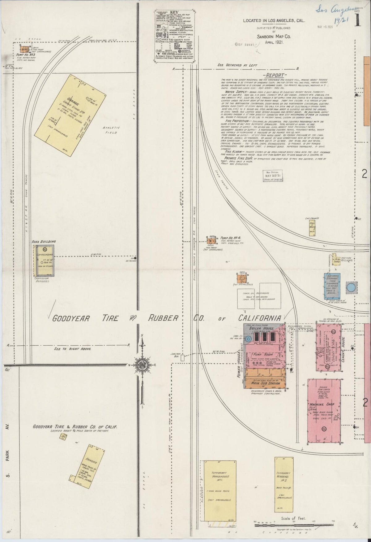 Sanborn Fire Insurance Map from Los Angeles Co., Los Angeles County, California (1921), Sheet #0001 - Complete Map Set gallery image, historic Sanborn map, vintage wall art, California California