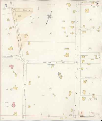 Sanborn Fire Insurance Map from Ridgefield, Fairfield County, Connecticut (1940), Sheet #0005 - Complete Map Set gallery image, historic Sanborn map, vintage wall art, Connecticut Connecticut