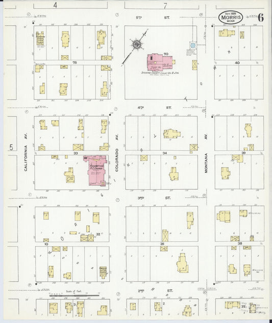 Sanborn Fire Insurance Map from Morris, Stevens County, Minnesota (1909), Sheet #0006 - Historic Sanborn Fire Insurance Map Print, vintage old map wall art, antique decor, genealogy gift, Minnesota Minnesota map