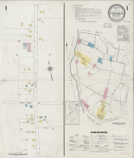 Sanborn Fire Insurance Map from Paramus, Bergen County, New Jersey. (1930) – Historic Sanborn Fire Insurance Map Print