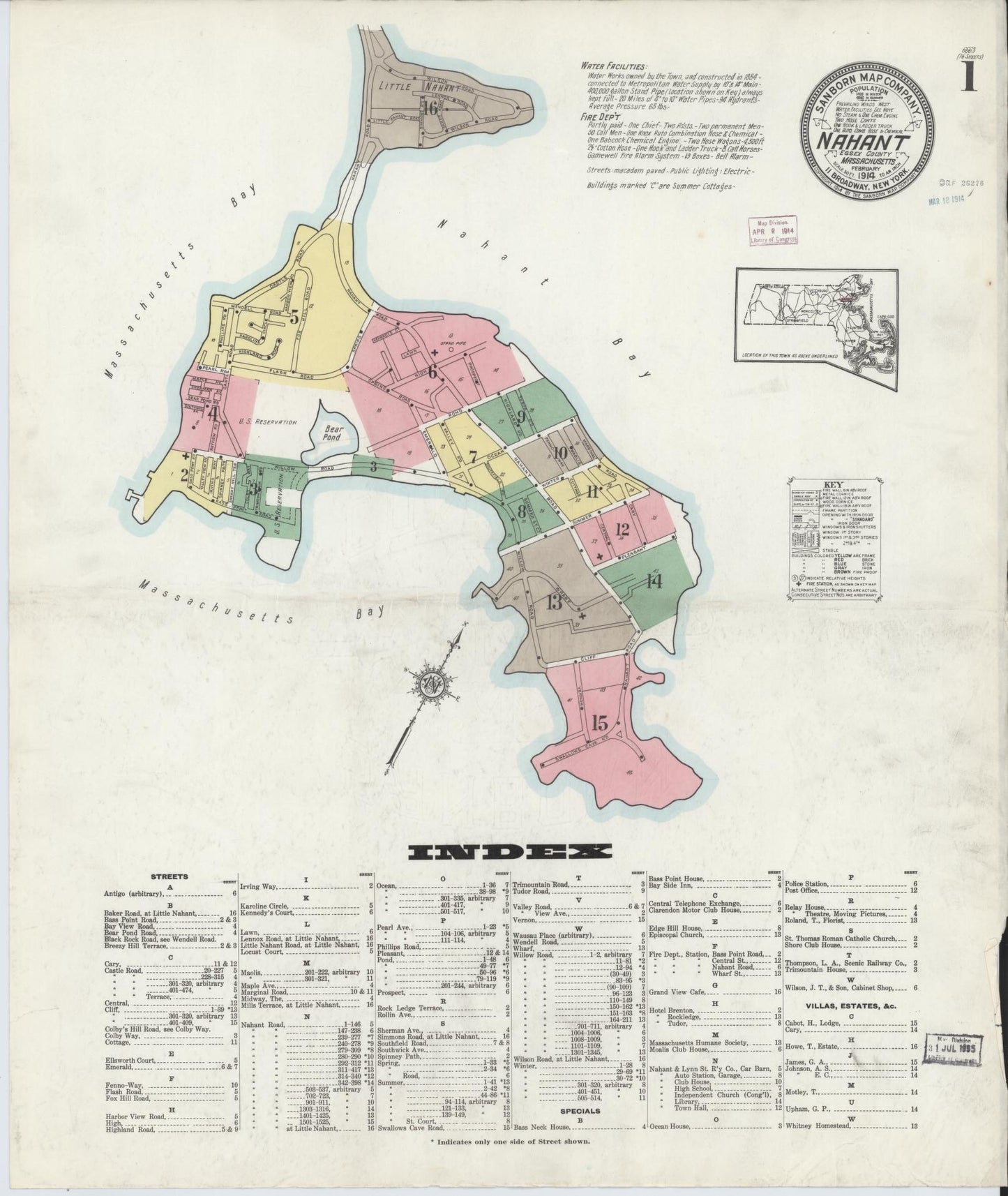 Sanborn Fire Insurance Map from Nahant, Essex County, Massachusetts. (1914) – Historic Sanborn Fire Insurance Map Print