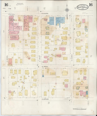 Sanborn Fire Insurance Map from Fayetteville, Washington County, Arkansas (1948), Sheet #0016 - Complete Map Set gallery image, historic Sanborn map, vintage wall art, Arkansas Arkansas