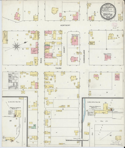 Sanborn Fire Insurance Map from Kingston, Roane County, Tennessee. (1895) – Historic Sanborn Fire Insurance Map Print