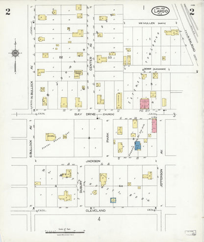 Sanborn Fire Insurance Map from Largo, Pinellas County, Florida (1926), Sheet #0002 - Complete Map Set gallery image, historic Sanborn map, vintage wall art, Florida Florida