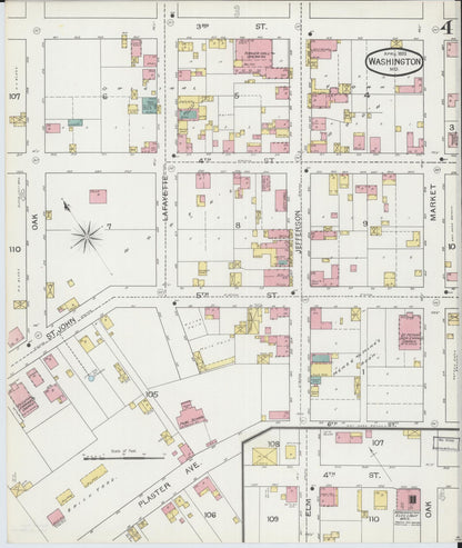 Sanborn Fire Insurance Map from Washington, Franklin County, Missouri (1893), Sheet #0004 - Complete Map Set gallery image, historic Sanborn map, vintage wall art, Washington Washington
