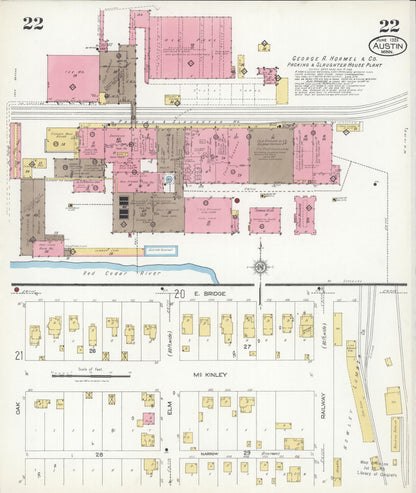 Sanborn Fire Insurance Map from Austin, Mower County, Minnesota (1926), Sheet #0022 - Complete Map Set gallery image, historic Sanborn map, vintage wall art, Minnesota Minnesota