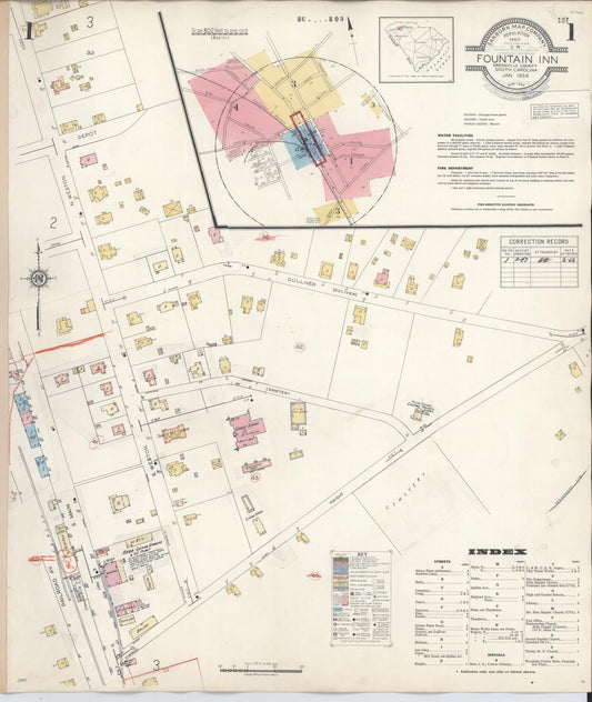 Sanborn Fire Insurance Map from Fountain Inn, Greenville And Laurens County, South Carolina. (1947) – Historic Sanborn Fire Insurance Map Print
