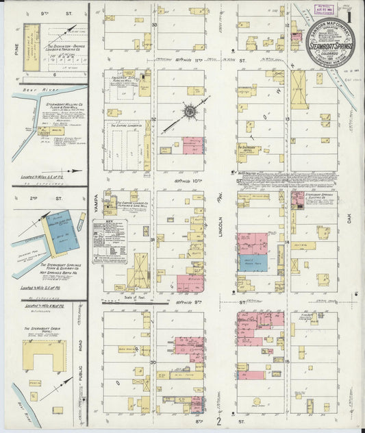 Sanborn Fire Insurance Map from Steamboat Springs, Routt County, Colorado (1911), Sheet #0001 - Complete Map Set gallery image, historic Sanborn map, vintage wall art, Colorado Colorado