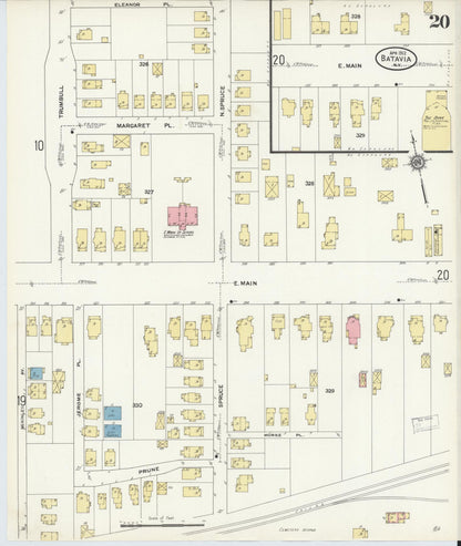 Sanborn Fire Insurance Map from Batavia, Genesee County, New York (1912), Sheet #0020 - Complete Map Set gallery image, historic Sanborn map, vintage wall art, New York New York