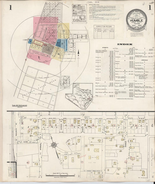 Sanborn Fire Insurance Map from Humble, Harris County, Texas (1940), Sheet #0001 - Complete Map Set gallery image, historic Sanborn map, vintage wall art, Texas Texas