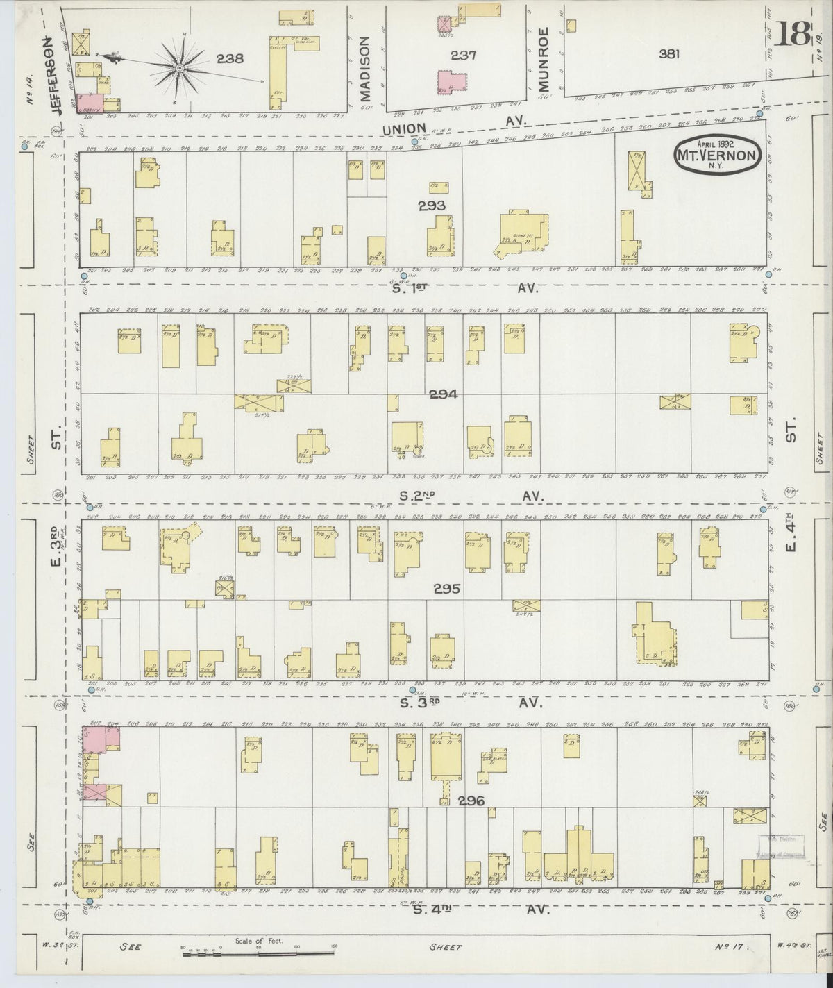 Sanborn Fire Insurance Map from Mount Vernon, Westchester County, New York (1892), Sheet #0018 - Complete Map Set gallery image, historic Sanborn map, vintage wall art, New York New York