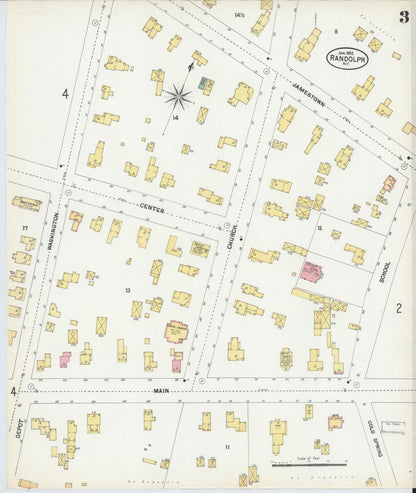 Sanborn Fire Insurance Map from Randolph, Cattaraugus County, New York (1902), Sheet #0003 - Historic Sanborn Fire Insurance Map Print, vintage old map wall art, antique decor, genealogy gift, New York New York map